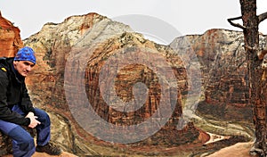 Scout Look-out, Angels Landing, Zion National Park, Utah, USA