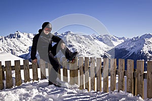 Young man enjoying winter sports