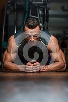 Young Man Exercising Pushups