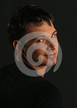 Young man with eyebrow piercing