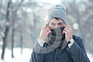 Young man feeling cold