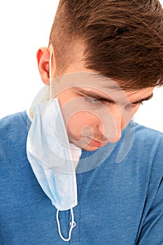 Young Man with a Flu Mask