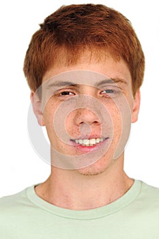 Young man with freckles photo