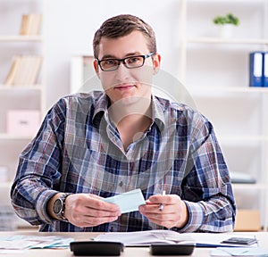 Young man frustrated at his house and tax bills