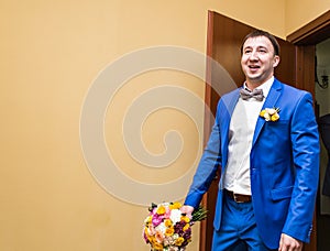 Young man or groom waiting woman bride