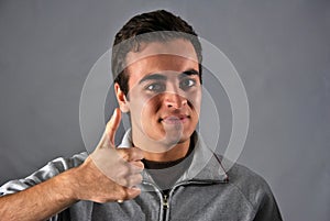 Young man with happy expression