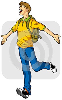 Young man with happy face