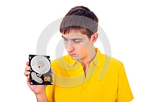 Young Man with Hard Drive