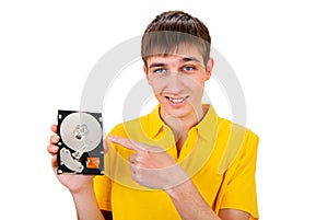 Young Man with Hard Drive