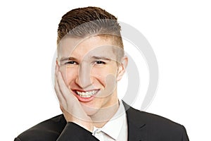 Young man has a toothache