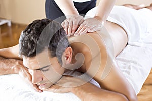 Young man having massage