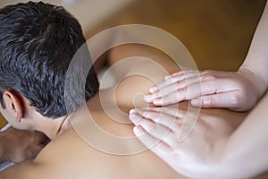 Young man having massage