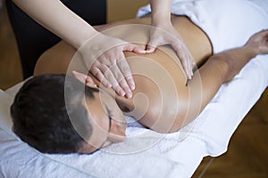 Young man having a massage