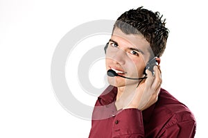 Young man with headset