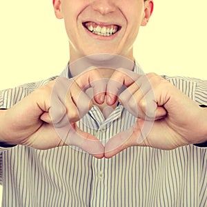 Young Man with Heart Shape