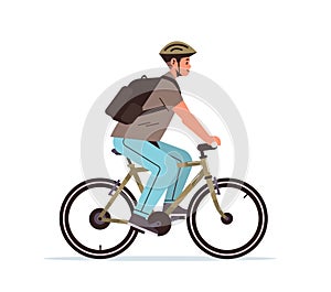 young man in helmet cycling sportsman riding bicycle workout healthy lifestyle concept