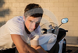 Young man and his bike