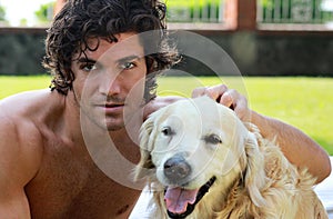 Young man and his dog