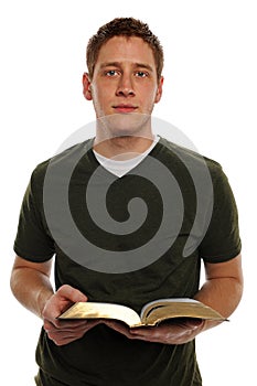 Young Man Holding Bible