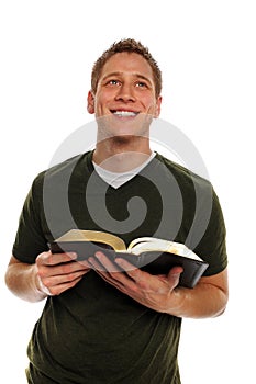 Young Man Holding Bible