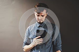 Young man holding a bible, Student with  book