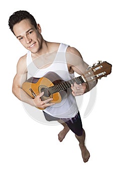 Young Man Holding Guitar