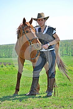 Young man and horse