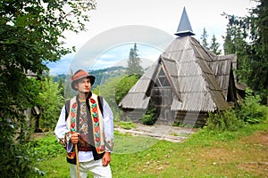 Young man in hutsul costume