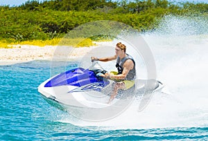 Young Man on Jet Ski