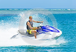 Young Man on Jet Ski