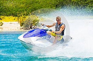Young Man on Jet Ski