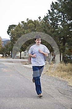 Young man jogging