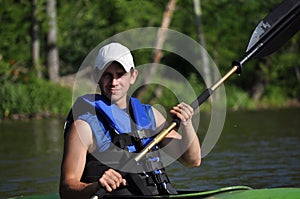 Young Man Kayaking