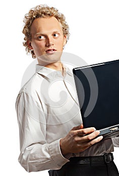 Young man with laptop