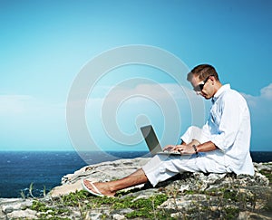 Young Man with Laptop