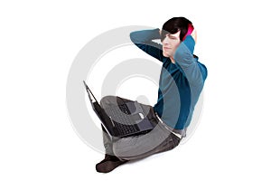 Young man with laptop