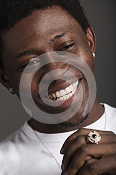 Young man laughing
