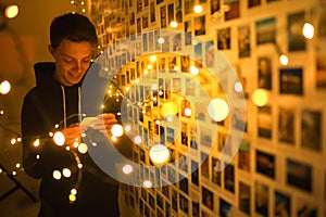 A Young man In Lights and Memories Photos
