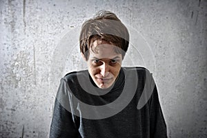 Young man with a look of evil