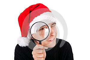 Young Man with Magnifying Glass