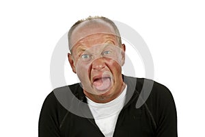 Young man making a disgusting gesture