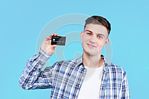 Young man male isolated on blue background