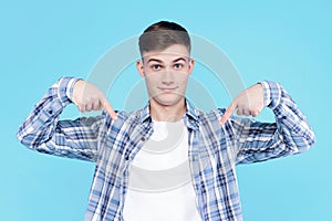 Young man male isolated on blue background