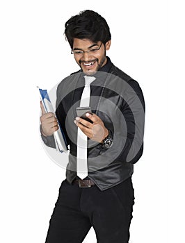 Young Man with Mobile