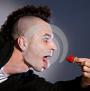 Young man with modern hair style