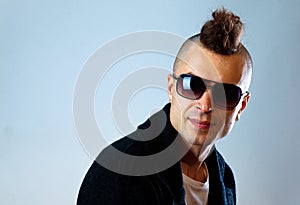 Young man with modern hair style