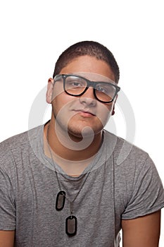Young Man In Nerd Glasses