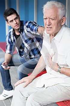 Young man offering help