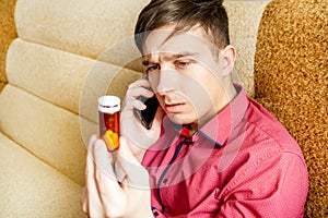 Young Man with a Pills