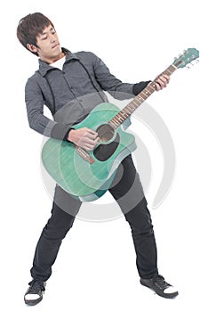 Young man playing guitar